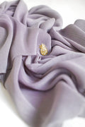 (SAMPLE) Breeze Plain Glitter Wide Full Pleats Shawl In Shades of Gray