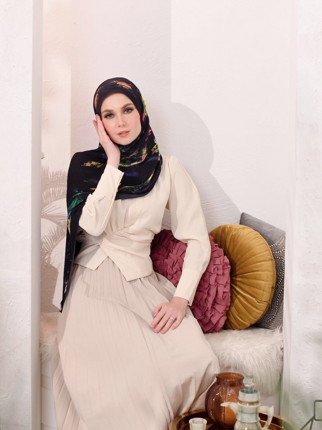 (SAMPLE) (Full Pleats) MOORISH Shawls in Arabian Night