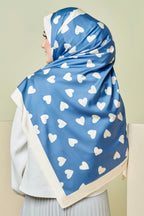 YES DEFECT Long Shawl Mixed Satin Silk #EyeCandyLove in (Denim)