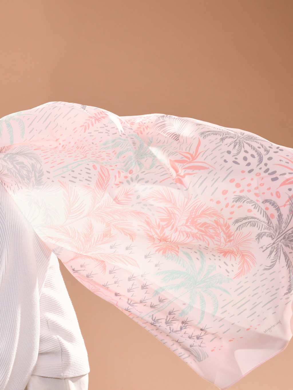 YES Tropical Lux Mixed Satin Silk ( Shawl ) - Manukan