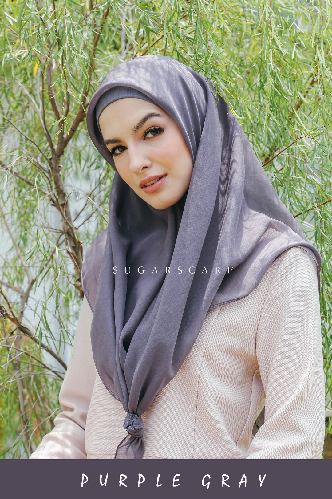 Sugarscarf Claudia Voile / Bawal Monogram Instant Tie Back Free Size