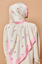 YES DEFECT - Long Shawl Mixed Satin Silk ( Hello Gorgeous In Hello In Pink)