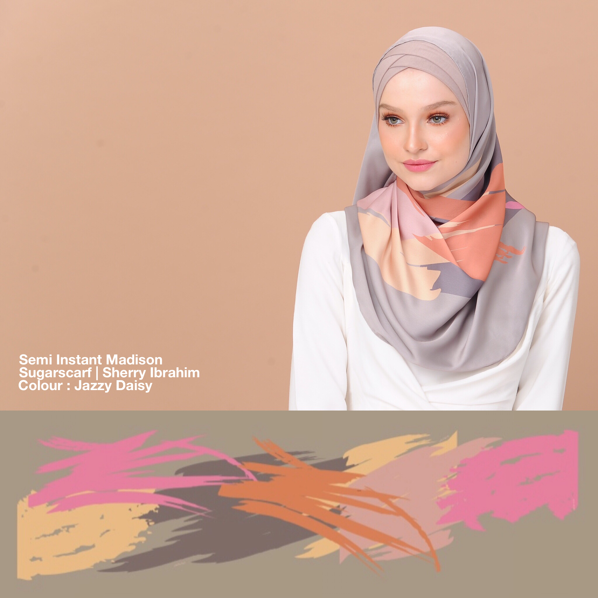 Jazzy Daisy - Semi Instant Mixed Satin Silk - Sugarscarf