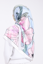 YES ( SQUARE ) Bloom Valley Mixed Satin Silk Tudung Sq  - ( LOVELY PIECE)