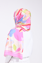 YES DEFECT - ( Shawl ) Bloomvalley Mixed Satin Silk Long Shawl ( Fun Garden )
