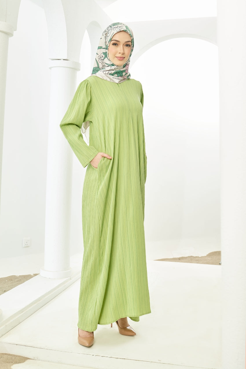 [ Ironless ] TheSugarEdit Bea Dress - Apple Green