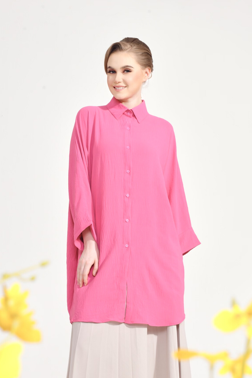 Dal–Mi Oversized Top in Loving Pink