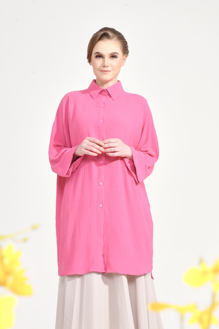 Dal–Mi Oversized Top in Loving Pink