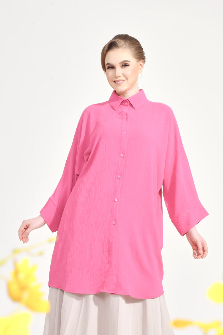 Dal–Mi Oversized Top in Loving Pink