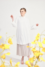 Dal–Mi Oversized Top in Pearl–ish White