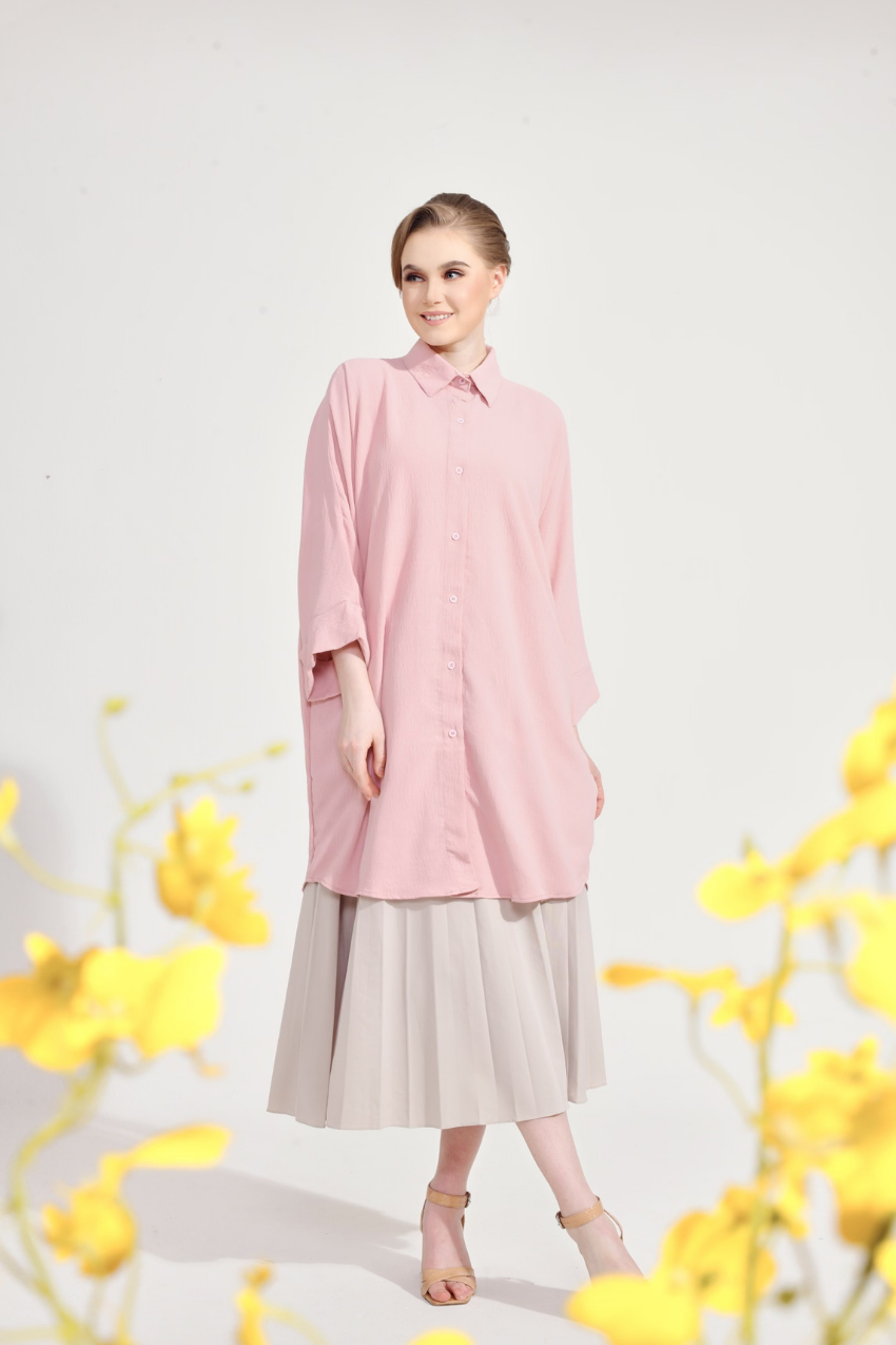Dal–Mi Oversized Top in Sweetest Pink