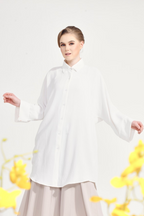 Dal–Mi Oversized Top in Pearl–ish White