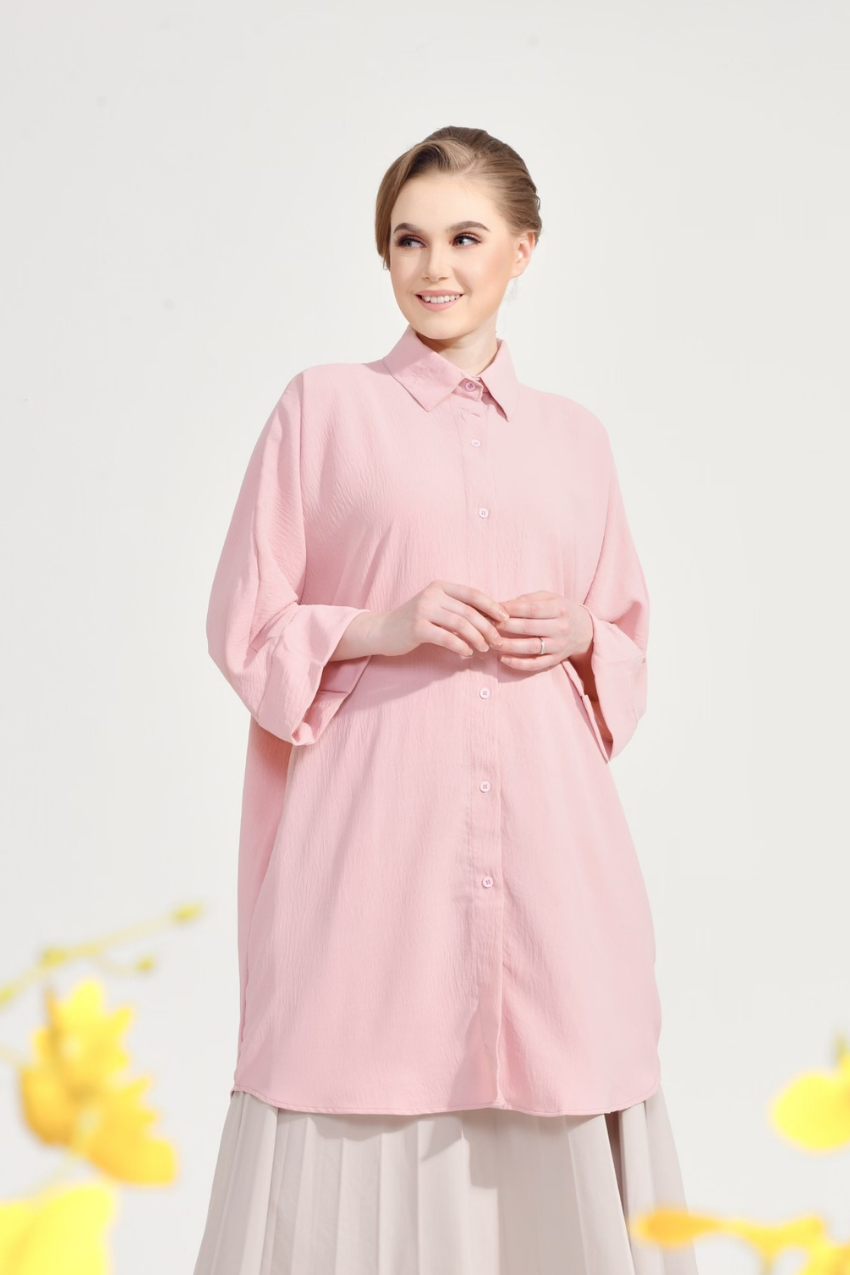 Dal–Mi Oversized Top in Sweetest Pink