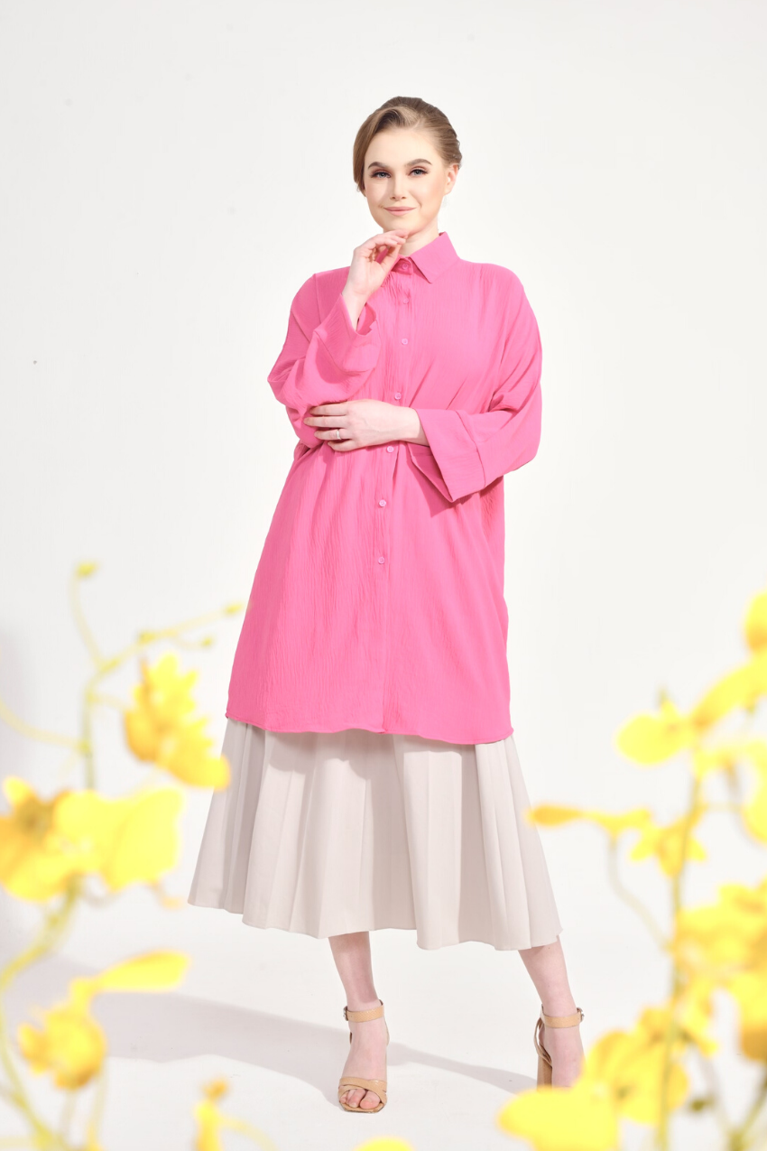 Dal–Mi Oversized Top in Loving Pink