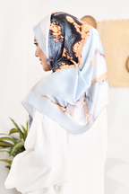 YES DEFECT - ( Long Shawl ) Dolce Mixed Satin Silk - Marble Cake