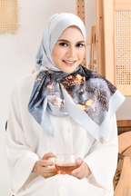 YES DEFECT - ( Long Shawl ) Dolce Mixed Satin Silk - Marble Cake