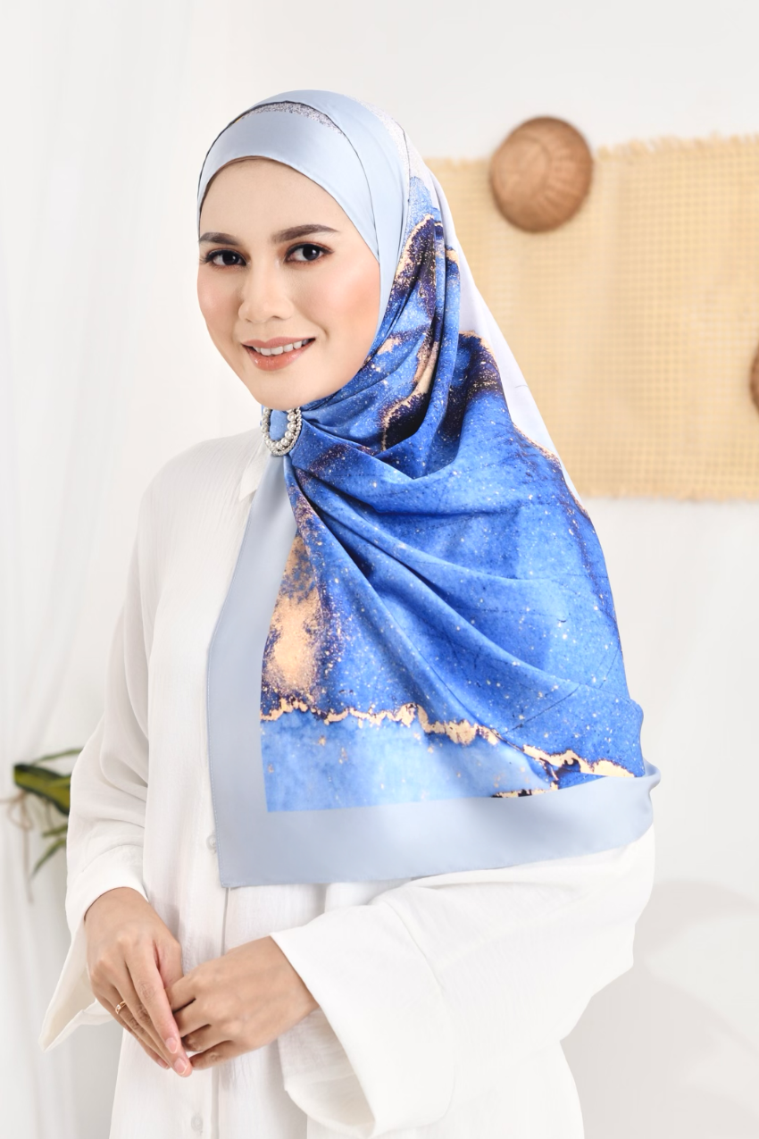 ( Shawl ) Dolce Mixed Satin Silk - Blueberry Pancake