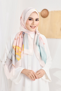 YES DEFECT - ( Long Shawl ) Dolce Mixed Satin Silk - Rainbow Fudge