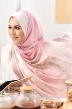 YES DEFECT - ( Long Shawl ) Dolce Mixed Satin Silk - Sweet Macarons