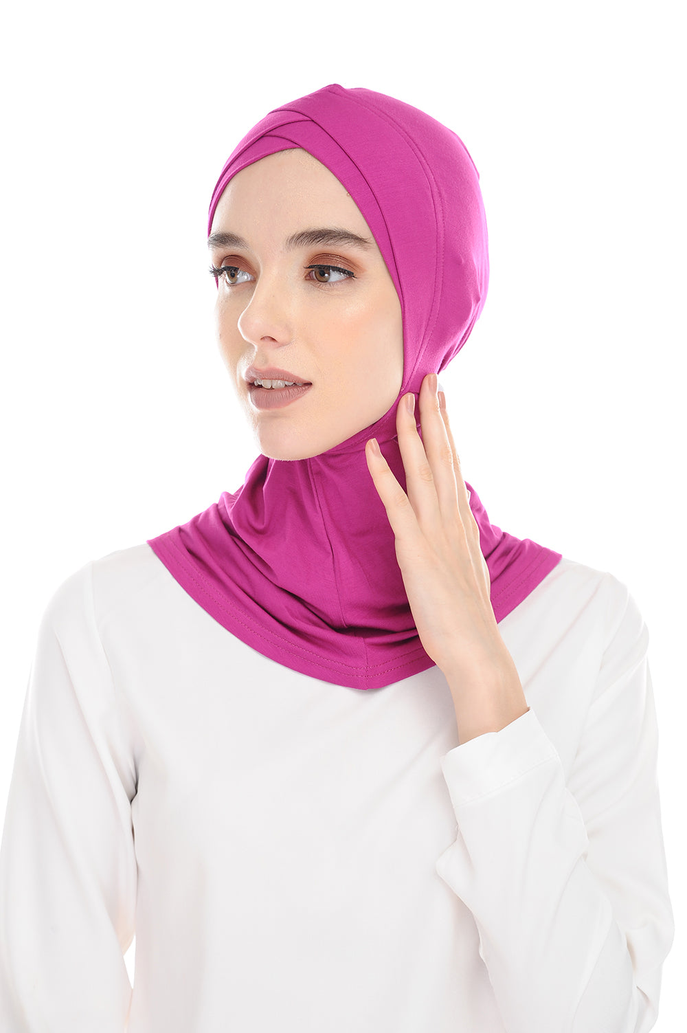 MagicFitInner Inner neck Tieback Sugarscarf -  Fushia ( Free Size ) - Double Cross Style