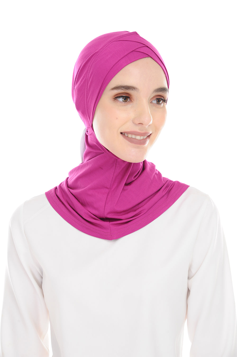 MagicFitInner Inner neck Tieback Sugarscarf -  Fushia ( Free Size ) - Double Cross Style