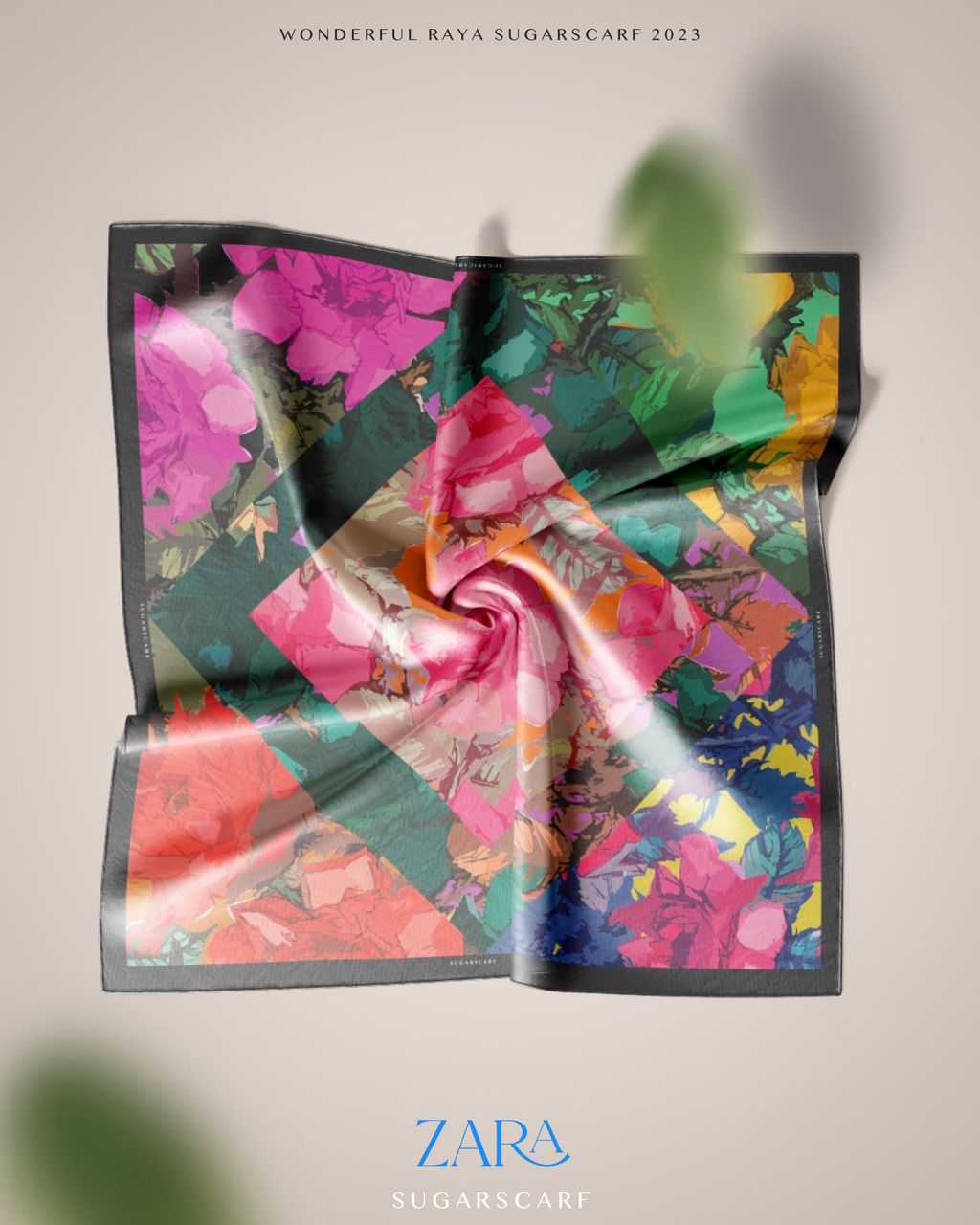 YES (Japanese Voile Square Scarf ) Soulful Bloom In (Zara)