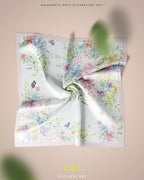 YES ( Square ) Soulful Bloom Mixed Silk Satin Scarf ( Laila )