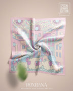 YES ( Square ) Soulful Bloom Mixed Silk Satin Scarf ( Roxelana )