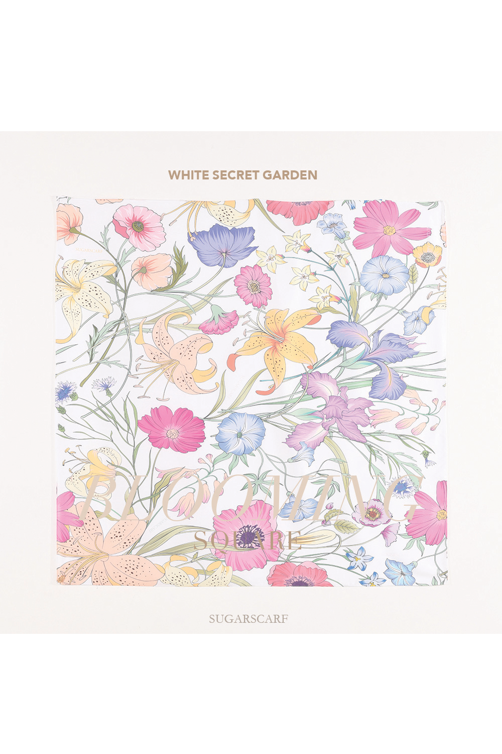 YES ( Square ) BLOOMING 2.0 Mixed Satin Silk ( White Secret Garden )